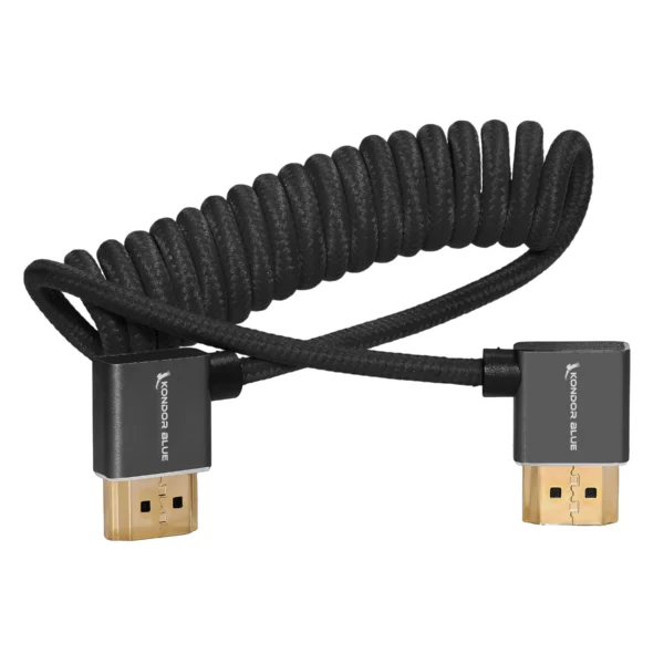 Кабель Kondor Blue Right Angle Full HDMI Braided Coiled Cable